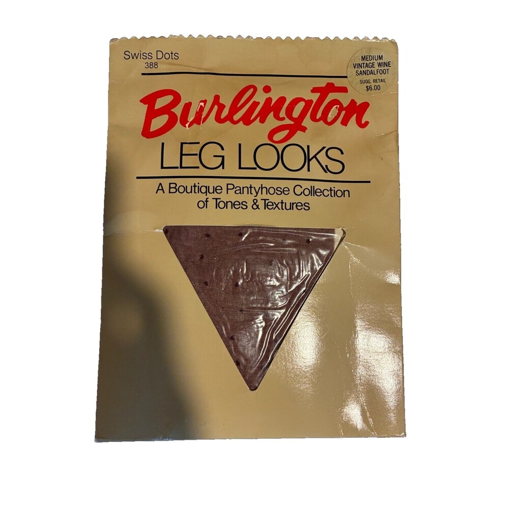 Burlington Leg Looks Swiss Dots Sandalfoot Pantyhose Brown Medium